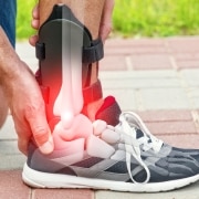 Man wearing ankle brace